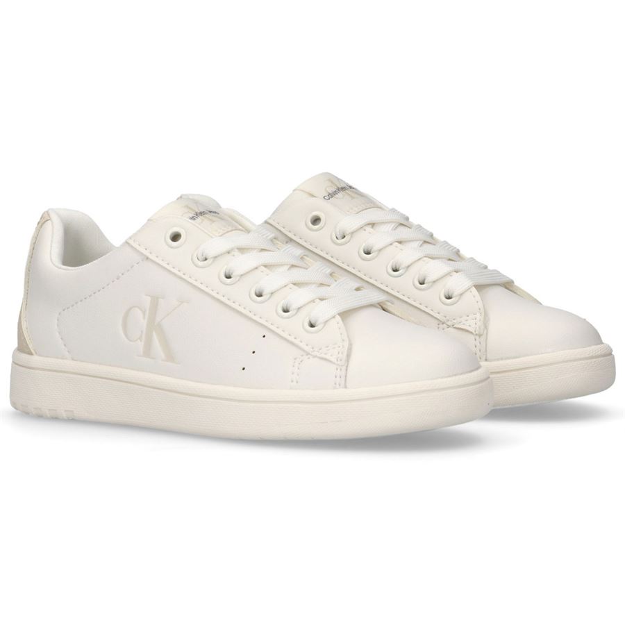 Sneakers stringate minimal logo in contrasto da bambina Calvin Klein | V3X9820821355A472X